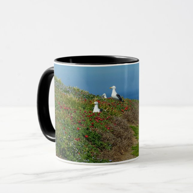 Mug Fleurs et mouettes sur l'île d'Anacapa (Devant gauche)