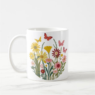 Mug Fleurs et papillons