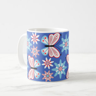 Mug Fleurs et papillons
