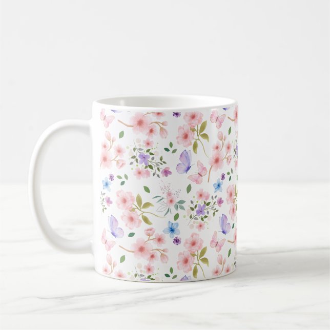 Mug Fleurs et Papillons (Gauche)