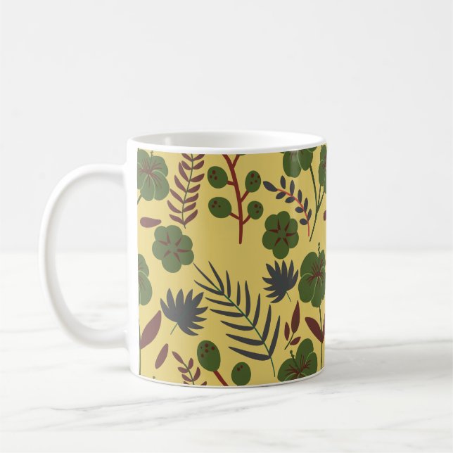 Mug Fleurs et papillons floraux motifs sans soudure (Gauche)
