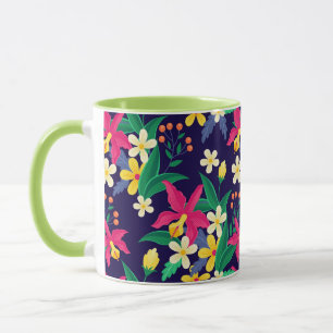 Mug Fleurs Exotiques Colorées Motif Feuilles-23021