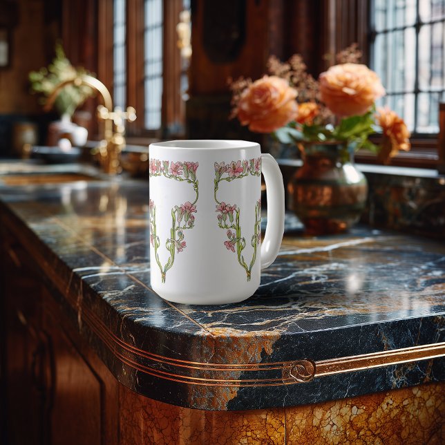 Mug Fleurs Fantaisistes Art Nouveau (Créateur téléchargé)
