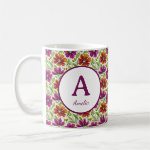 Mug Fleurs féminines romantiques personnalisées de pri