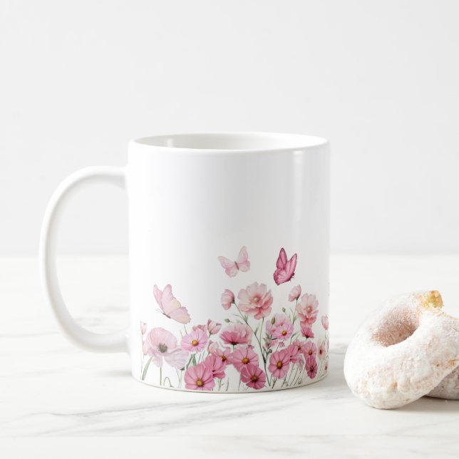 Mug fleurs fleurs  (Avec donut)