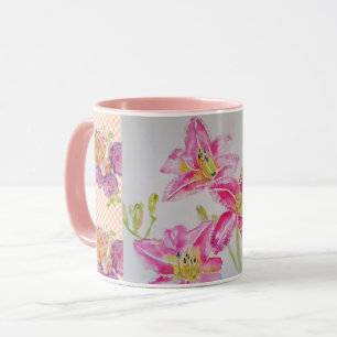 Mug Fleurs florales de Lily rose chic de Shabby En vic