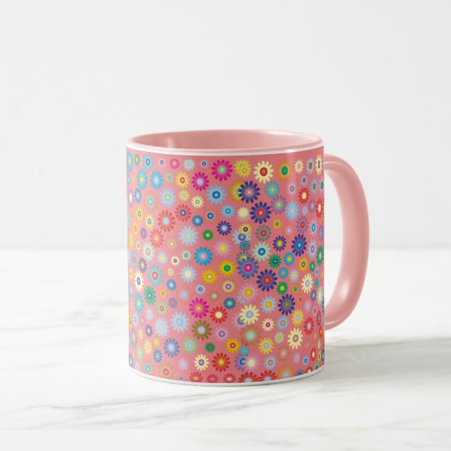 Mug Fleurs florales motif Pink Nature (Devant droit)