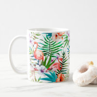 Fleurs florales tropicales de Flamant rose rose