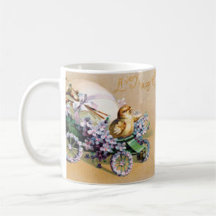 Mug Fleurs florales vintages de poussins de Pâques