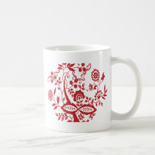 Mug Fleurs florales vintages rouges clip motif décorat