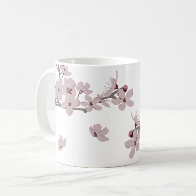 Mug Fleurs flottantes de fleurs de cerisiers (Devant gauche)