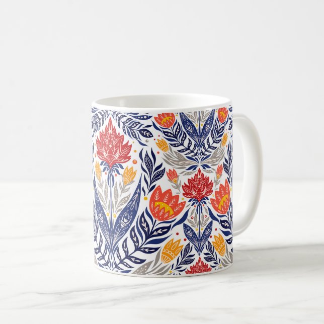 Mug Fleurs folkloriques motif (Devant droit)
