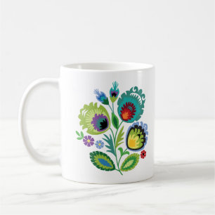 Mug Fleurs folkloriques polonaises vertes