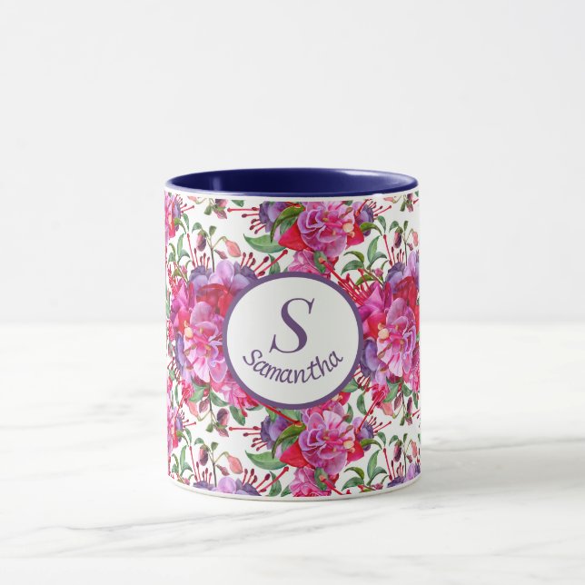 Mug Fleurs Fuchsia personnalisées (Centre)