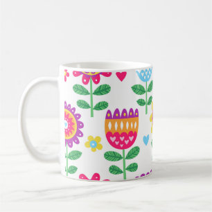 Mug Fleurs gaies Vintage Motif coloré