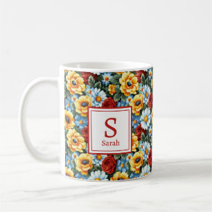 Mug Fleurs girly de printemps romantiques personnalisé
