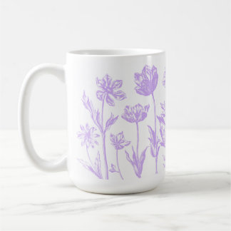 Mug Fleurs gravées (Lavande)