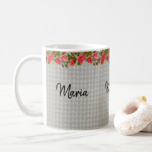 Mug Fleurs Gris