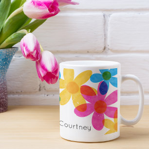 Mug Fleurs hippies brillantes et audacieuses personnal