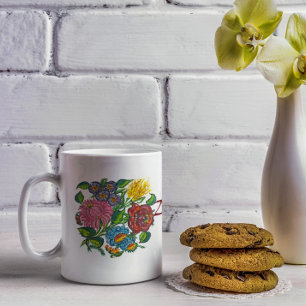 Mug Fleurs hongroises colorées