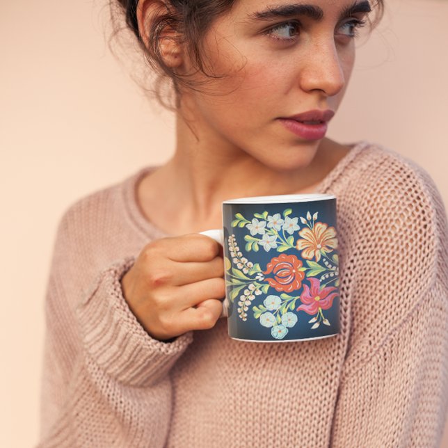 Mug fleurs hongroises colorées (Créateur téléchargé)