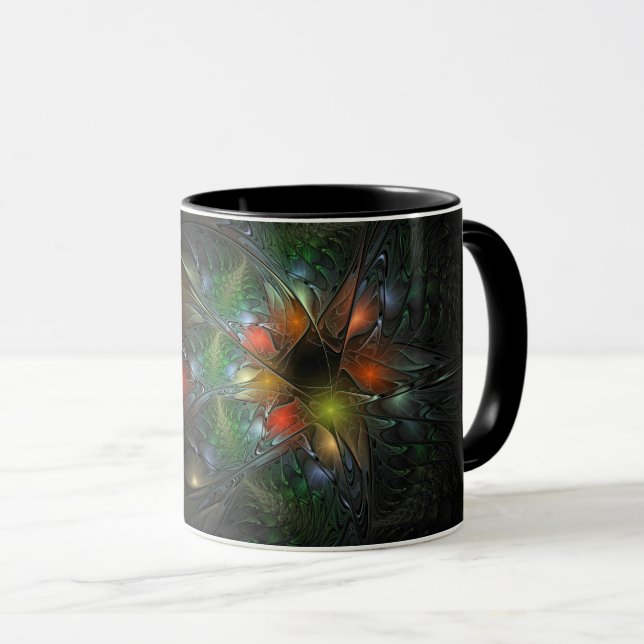 Mug Fleurs imaginaires fractales douces et tendres (Devant droit)