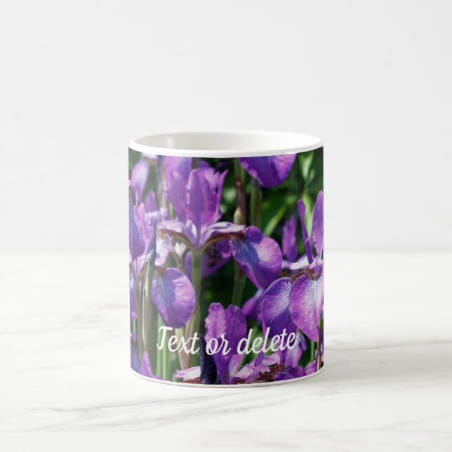 Mug Fleurs Iris Violet Personnalisées (Centre)