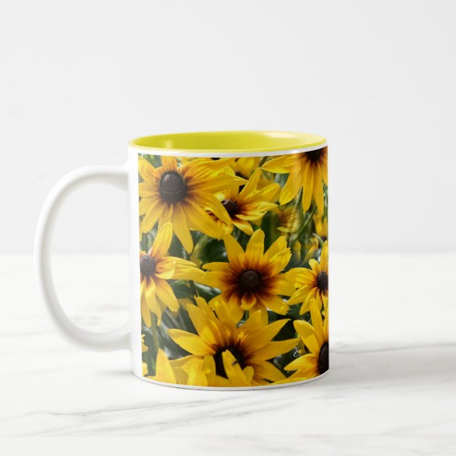 Mug Fleurs Jaunes Florales Deux Tons Champ (Gauche)