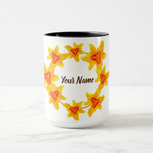 Mug Fleurs jaunes Personnalisées