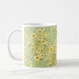 Mug Fleurs marguerites : Aquarelle Sombre Sans Couleur