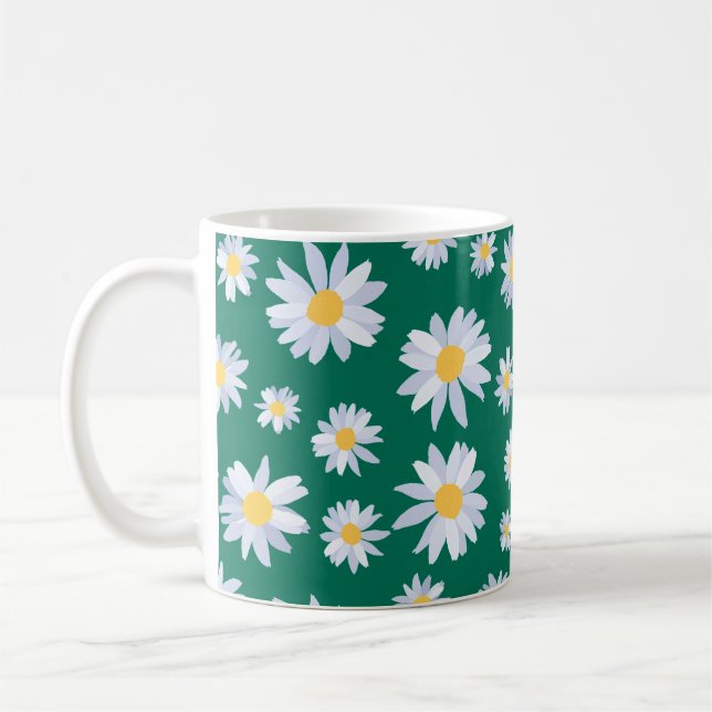 Mug Fleurs marguerites blanches de classe design botan (Gauche)