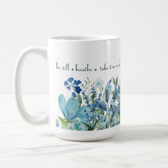 Mug "Fleurs Minces" Bleues (Gauche)