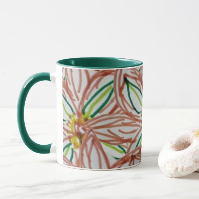 Mug Fleurs modernes (Avec donut)