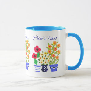 Mug Fleurs modernes lumineuses dans les pots