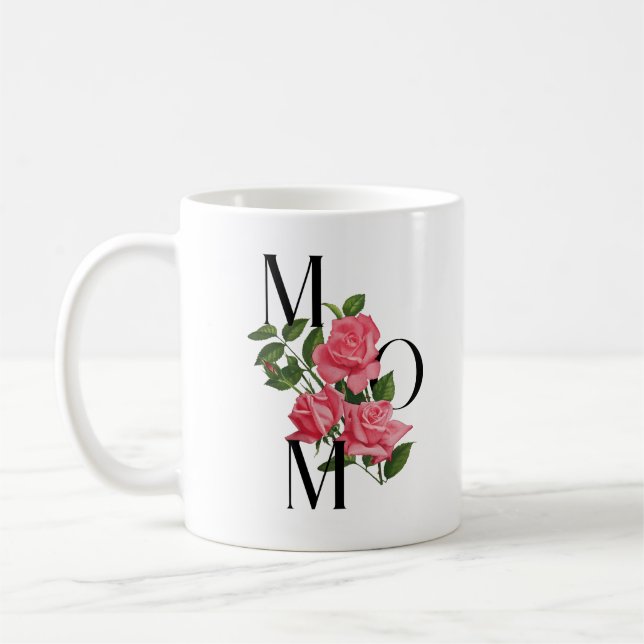 Mug Fleurs Modernes Pour Roses Floraux Rose MoM (Gauche)