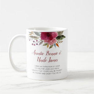 Mug Fleurs Modernes Serez-Vous Mes Parents Baptême