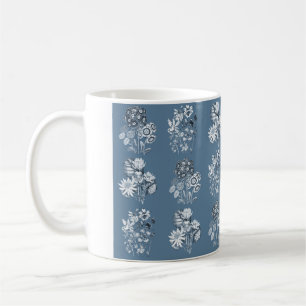 Mug Fleurs monochromes en bleu