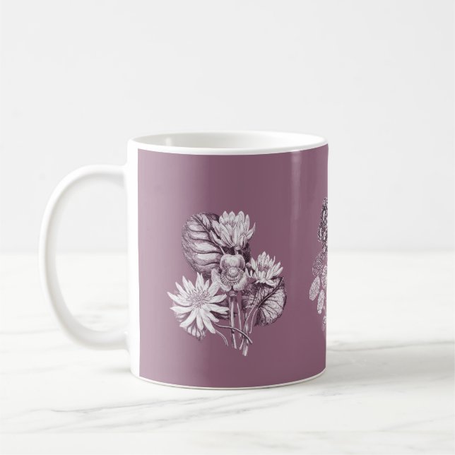 Mug Fleurs monochromes en mauve (Gauche)