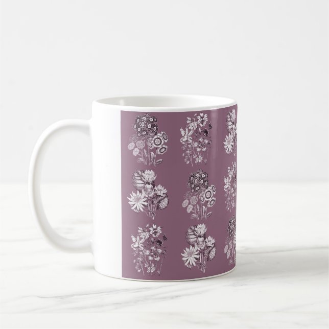 Mug Fleurs monochromes en mauve (Gauche)