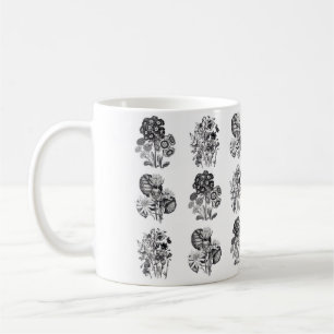 Mug Fleurs monochromes en noir et blanc