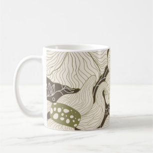 Mug Fleurs monochromes encadrent fleur élégante stylis