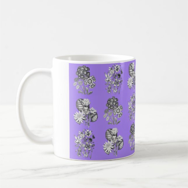 Mug Fleurs monochromes sur fond lilas (Gauche)