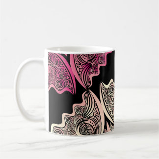 Mug Fleurs motif de la nature, illustration vintage.