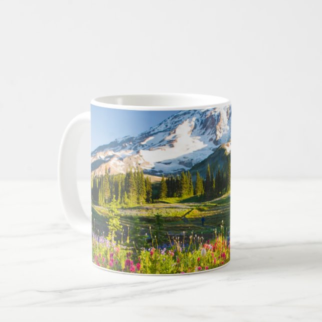Mug Fleurs | Mt. Rainier Fleurs sauvages (Devant gauche)