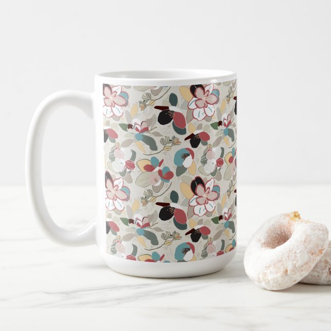 Mug Fleurs Neutres Magnolia  (Avec donut)