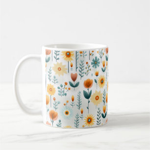 Mug Fleurs orange Motif coloré