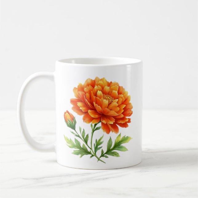 Mug Fleurs orange radieuses  (Gauche)