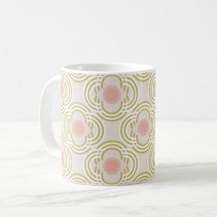 Mug Fleurs ou yeux - or neutre et rose