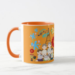 Mug Fleurs parfumées éclaboussures orange