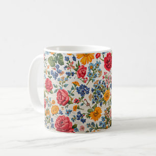 Mug Fleurs partout, design coloré,